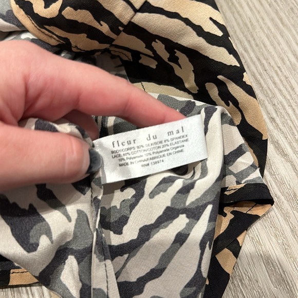 Fleur Du Mal Lace Trimmed Tiger Print Camisole - Picture 8 of 8